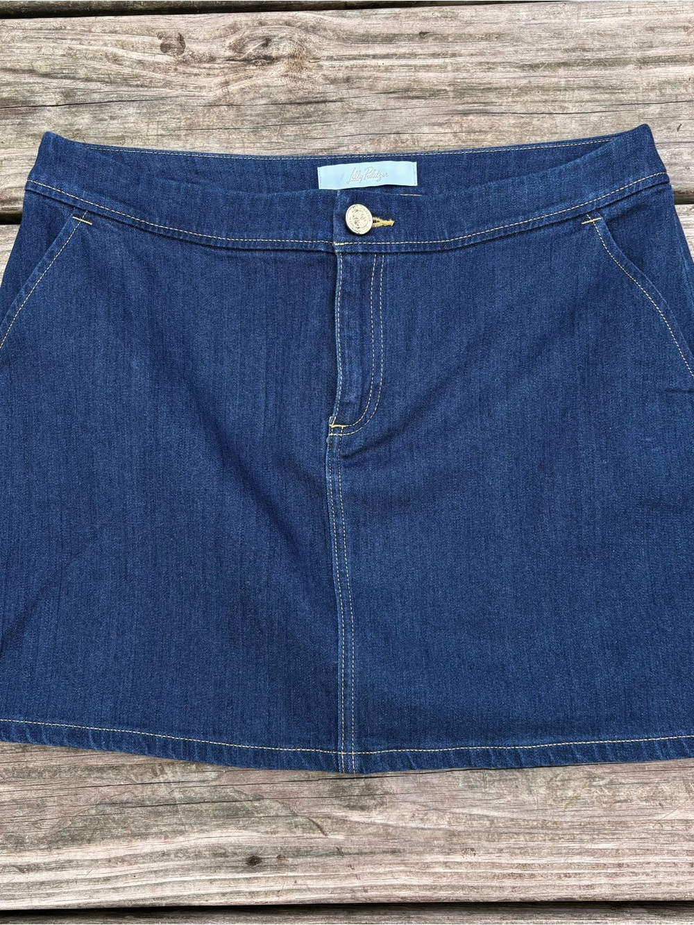 NWT LILLY PULITZER Colette Stretch Denim Skirt - Picture 2 of 5